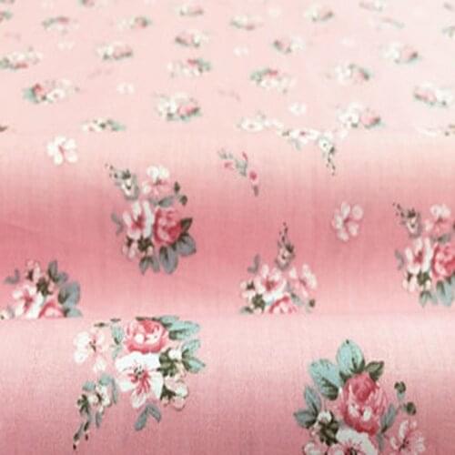 Romantic 50x160cm Pink Small All Over Blooming Flower Fabric Floral Fabric For DIY Sewing Quilting Bedding Clothing