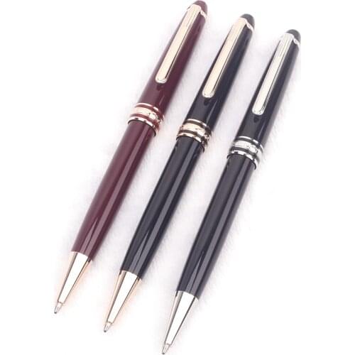 Luxury MB Black Resin Ballpoint Pen Classque Gold Silver Clip Meisterprice Roller Ball Signature Fountain Pens Office Supplies