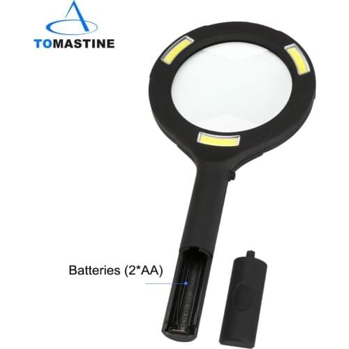 Handheld 3X Illuminated Magnifier Microscope Magnifying Glass Aid Reading for Seniors loupe Jewelry Repair Tool With 3 COB LED