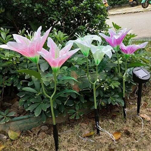 Solar Garden Light Solar Garden Lamp Flower Lawn Light Flower Multicolor Combination Garden Decoration Light Glow In Dark