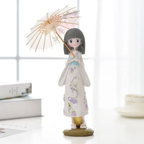 Japanese-style creative home decoration and wind girl decoration student gift bedroom decoration Resin home decoration