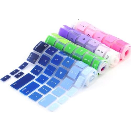 1pc Cover Skin Protector for iMac Macbook New Pro 13" 15" Cover Protector Rainbow Silicone Keyboard Case