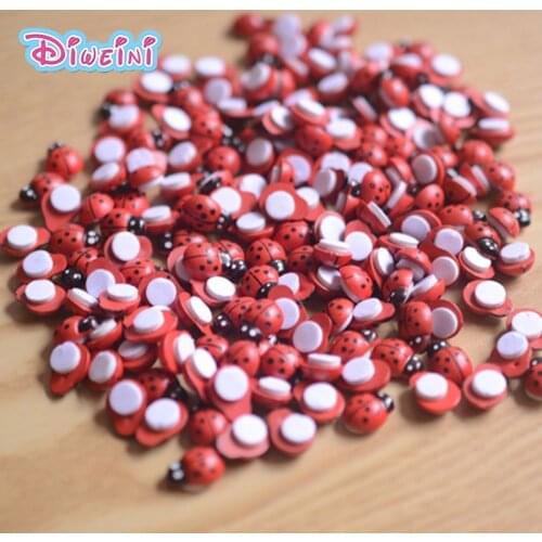 100pcs Red Colorful Ladybugs Stickers cartoon Animal figurine kids toy whiteboard sticker Home Wall Decoration wooden Craft