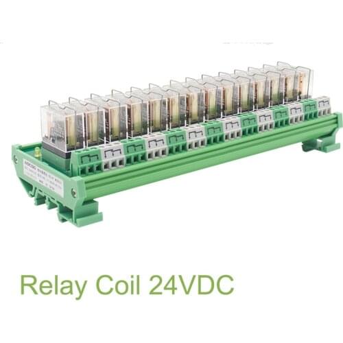 14 Channel 1 SPDT DIN Rail Mount OMRON G2R 24V DC/AC Interface Relay Module