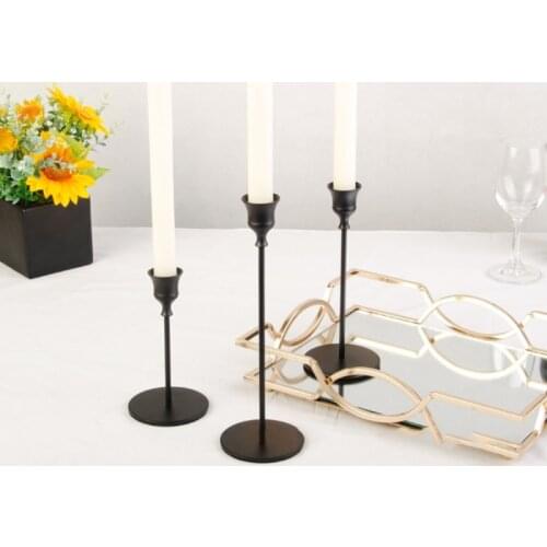 3 Pcs/Set Metal Candle Holder Stand Candlestick Candelabrum Tabletop Ornaments Candelabra for Wedding Party Home Decor
