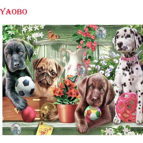 Diy 5D Diamond Painting Cross Stitch Labrador Sharpei Diamond Mosaic Embroidery Pet Dog Garden Picture Full Square Round Drill