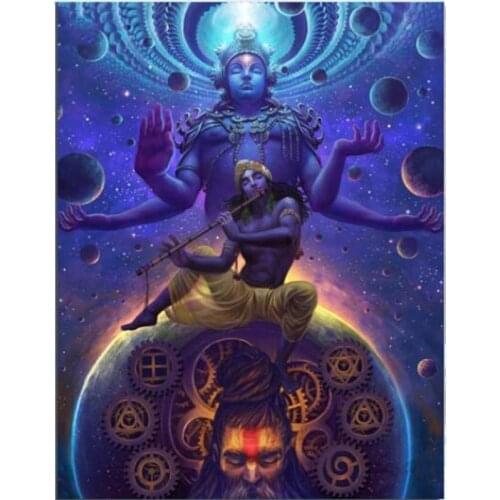 Brahma Vishnu Shiva God full drill squar round diamond embroidery Buddha diamond mosaic diamond painting rhinestones 5d art