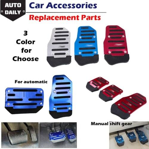 Aluminium Alloy Brake Clutch Gas Pedal Cover Non Slip Rubber Footboard For JDM HONDA TOYOTA Car Accessories 4 Piece