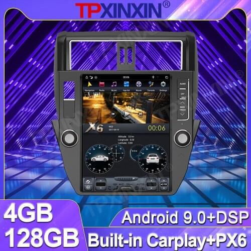 For Toyota Land Cruiser Prado 150 2014 - 2017 Android Radio Car Multimedia Player PX6 Tesla Screen Tape Recorder GPS Navigation