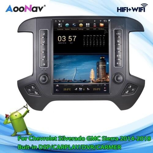 Car Radio Android9 Auto Video Stereo Receiver For Chevrolet Silverado GMC Sierra 2014-2018 GPS Navigation Multimedia MP3 Player