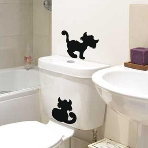 Free shipping Set of 2 pieces vinyl Sticker Black Cats , Home wall cat decoration , cute cat stickers p2044