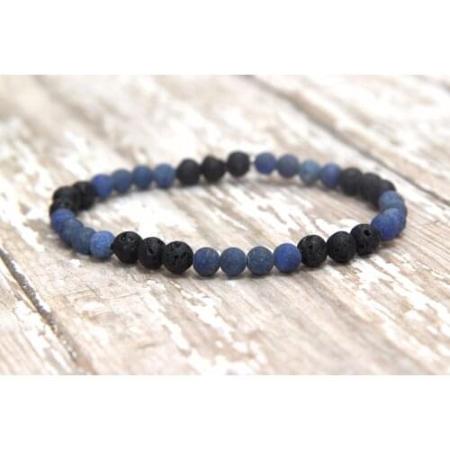 Natural Lava Stone Bracelet Lapis Lazuli Bracelet Mala Beads Bracelets Yoga Mala jewelry Gifts for Men Mini Wrist Bracelets