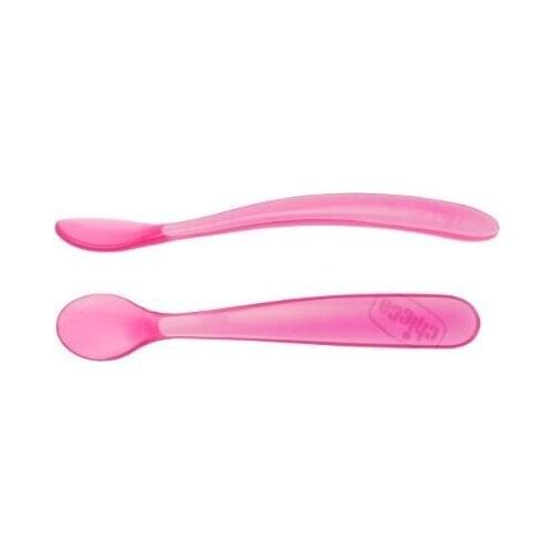 CUBIERTO INFANTIL CUCHARA SILICONA CHICCO EASY TRAINING ROSA +6 MESES 2 U