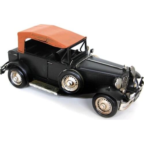 Decorative Metal Car Black - Trinket, Miniature, Gift, Nostalgic, Vintage, Handmade, Hand Painted, quality Durable