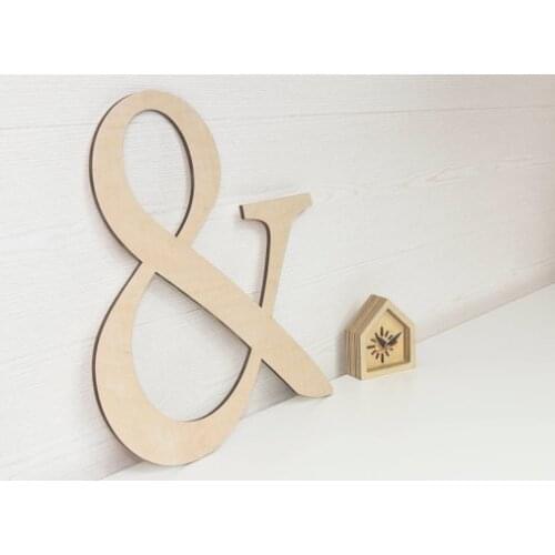 Wooden Ampersand Typography- Wall / Home Decor / Wedding Photo Prop