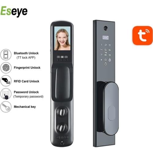 Eseye Tuya Lock APP Door Lock Smart Card Digital Code Electronic For Home Security Mortise Face Recognition Smart Home