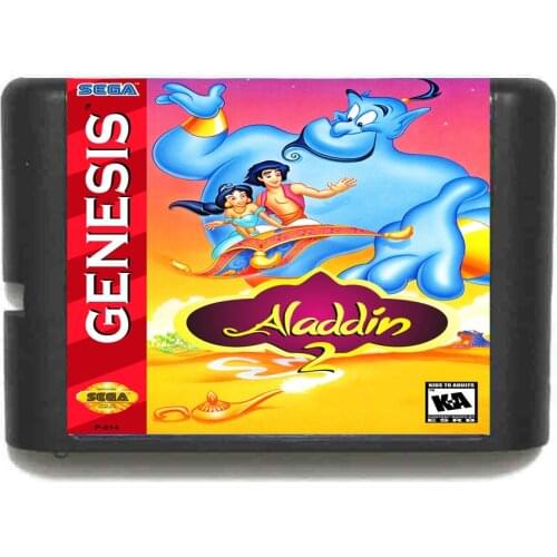 Sega MD game card - Aladdin 2 for 16 bit Sega MD game Cartridge Megadrive Genesis system