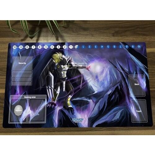 Digimon Duel Playmat Blackwargreymon Trading Card Game Mat DTCG CCG Mat Mouse Desk Pad Gaming Play Mat With Card Zones Free Bag