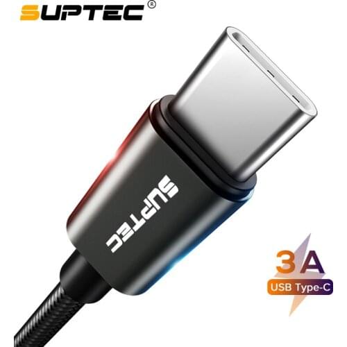 SUPTEC USB Type C Cable Fast Charging USB-C Charger Phone USBC Type-C Cable for Samsung S10 S9 S8 Plus Xiaomi K20 Pro Oneplus 6T