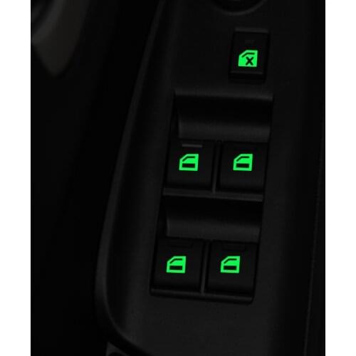 Car window glass lifter switch button luminous sticker for Ford kuga fiesta focus mondeo mk1 mk2 mk3 mk4 mk7 ranger c max 2 3