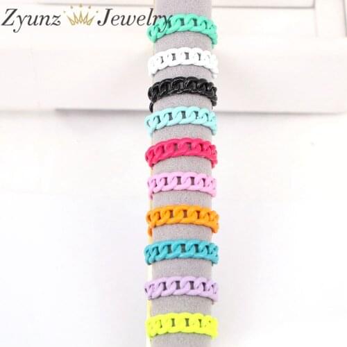 5PCS, New Vintage Ring Punk Colorful Metal Hollow Geometric Chunky Chain Link Open Ring For Women Statement Jewelry