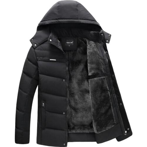Hot Sale Winter Jacket Men -15℃ Thicken Warm Parkas Hooded Coat Fleece Mans Jackets Outwear 4XL Jaqueta Masculina Fathers Gift