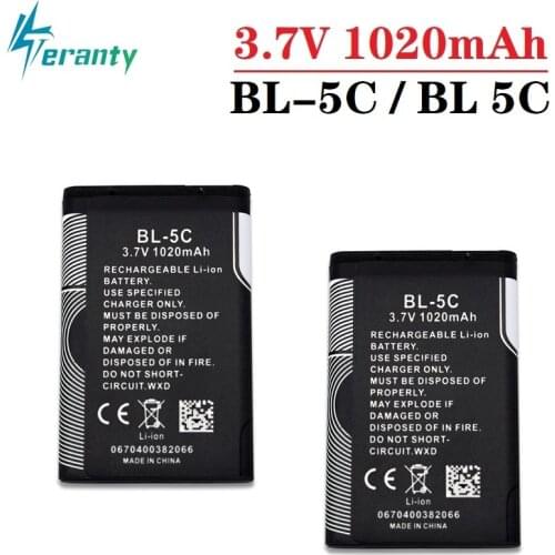 1-10Pcs BL-5C BL5C BL 5C Replacement Li-ion Lithium Battery 3.7V 1020mAh Batteries for Nokia 1112 1208 1600 2610 2600 n70 n71