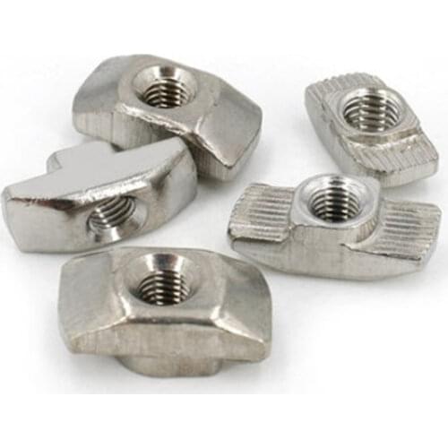 T-nut M3 M4 M5 M6 M8 Hammer Head T Nut Fasten Slot Nut Connector Nickel plated for 20 30 40 45 EU Aluminum Extrusion Profile