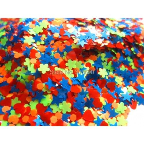 Matte Neon Hexagon Heart Flower and HEX Glitter Mix Solvent Resistant Glitter Blend for Nail Polish Frankening Scrapbooking