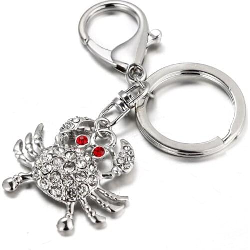 2017 NoEnName_Null New fashion pure white cute beautiful crab bag key ring birthday gift free shipping