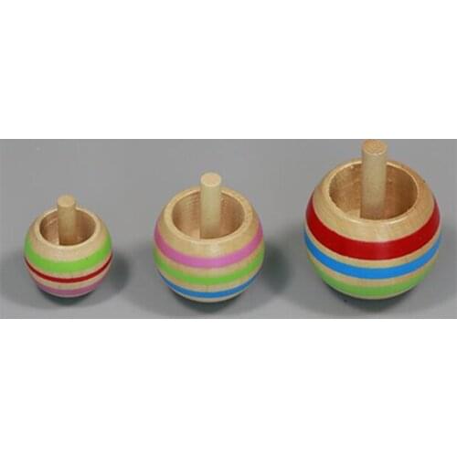 Wholesale 10sets/lot reverse rotation kids classic wooden spinning top xmas gifts party favors kindergarten school give a way