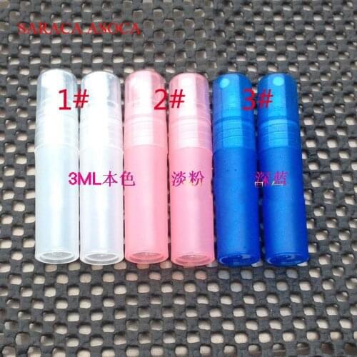 Wholesale 100pcs/lot 3ml Multicolor Translucence Plastic Atomizer Bottle Travel Makeup Perfume Spray Refillable Bottle