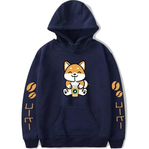 Autumn Sweatshirts Cute pet animal Corgi Hoodies Men Women Harajuku Hip Hop boys girls Casual shiba inu navy blue pullovers Tops