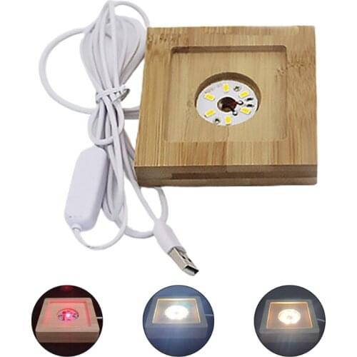 Lamp Base Personalized Creative Solid Wood LED Luminous Handicraft Decoration Ornaments Crystal Ball Holder Night Lights