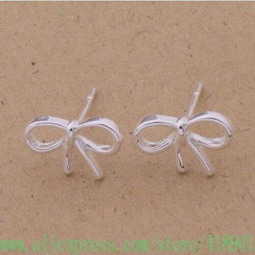 Silver Plated earrings , Silver Plated fashion jewelry , bow tie /eelamvsa bfnajwua AE231