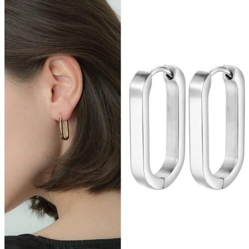 Classic U Shape Hoop Earrings Retro Trendy Elegant Temperament Style Geometric Earrings For Women Girls Fashion Jewelry Gifts