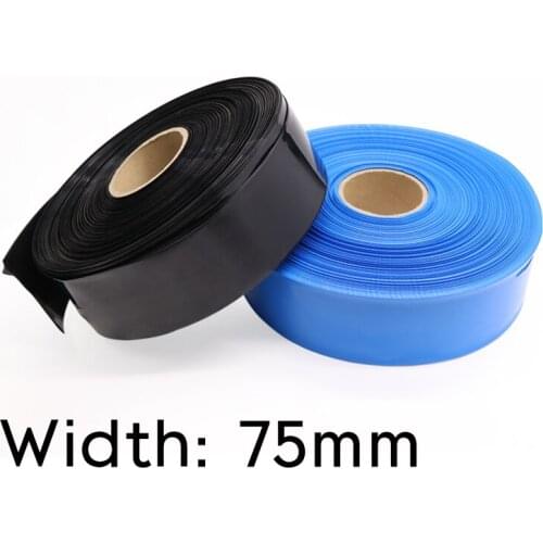 Width 75mm (Diameter 48mm) Lipo Battery Wrap PVC Heat Shrink Tubing Insulated Case Sleeve Protection Cover Flat Pack Colorful