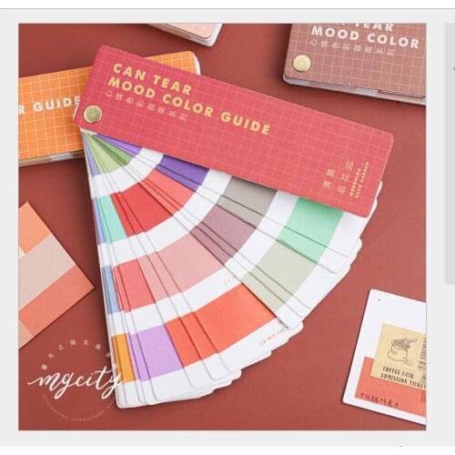 40sheets/pack Can tear Mood color guide pantone swatch card index sticker deco planner diary DIY scrapbooking material stickers