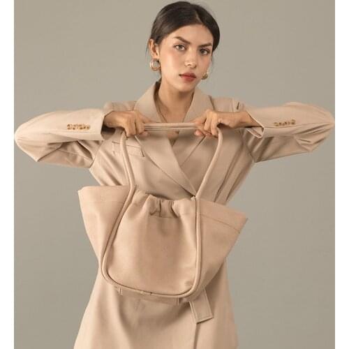 Women Bag PU Tote Bag Fashion Solid String Soft Shoulder Bag Handbag High-Capacity Bags For Women Simple Luxury Designer Bag