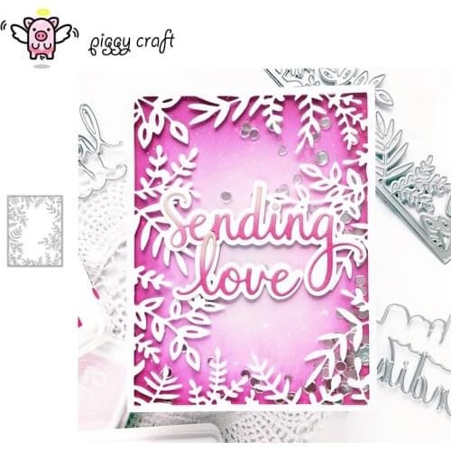 Piggy Craft metal cutting dies cut die mold Leaves leaf frame Scrapbook paper craft knife mould blade punch stencils dies