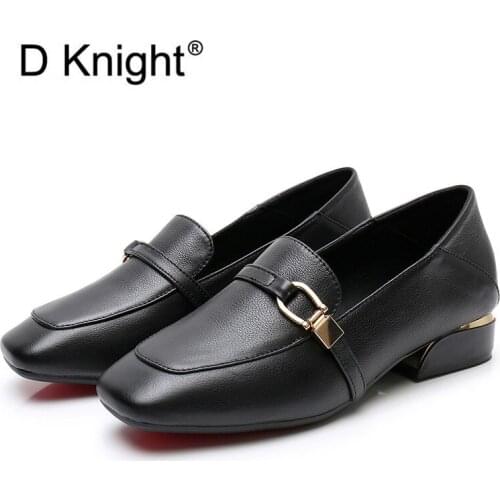 Spring British Shallow Mouth Pumps Loafers Shoes Woman College Cow Leather Japanese Round Toe Uniform Office Lady Oxfords Shoes