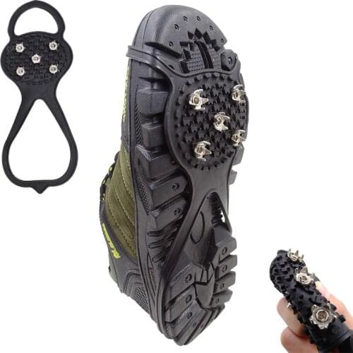Universal Ice Crampons For Hiking Boots Ice Snow Walking Cleat Crampon Climbing Non-Slip Shoes Cover 5 Teeth Spikes