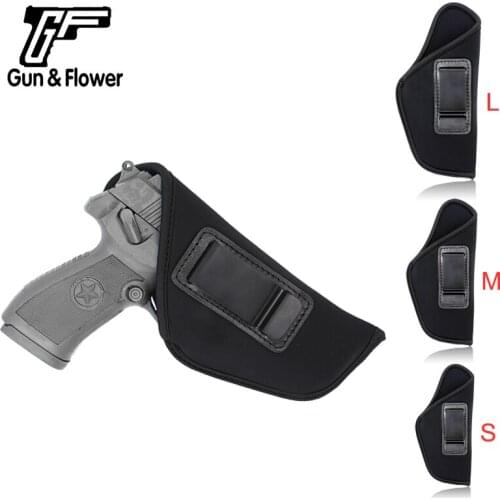 Gun&Flower Universal Iinside the Waistband Neoprene Holster fit 1.5" Belt Outdoor Gear Gun Pouch Holder for Medium Large Pistol