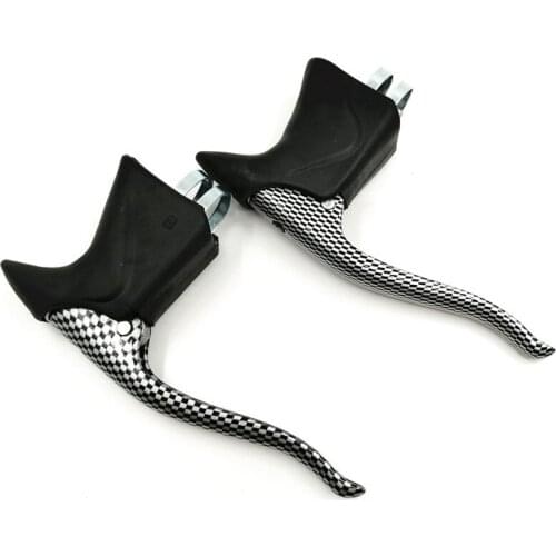 Bike Brake Lever Road Handlebar Bent Bar Brake Lever Carbon Fiber Color Aluminum Alloy Fixed Gear Bicycle Brake Handle Part