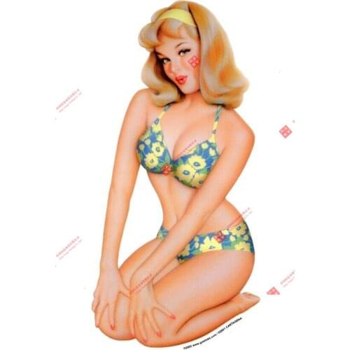 Retro Bikini Girl Beach Sticker/vinyl Decal Cellphone Waterproof Car Decal Decoration Laptop