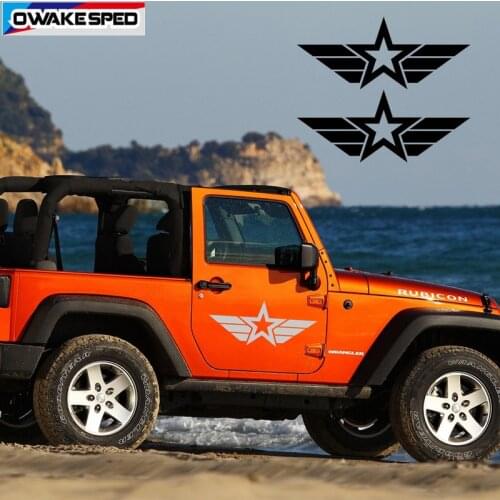 Waterproof Reflective Decals 2pcs Body Car Styling US Army Star USMC WW2 Vinyl Sticker For Jeep Cherokee Wrangler Renegade