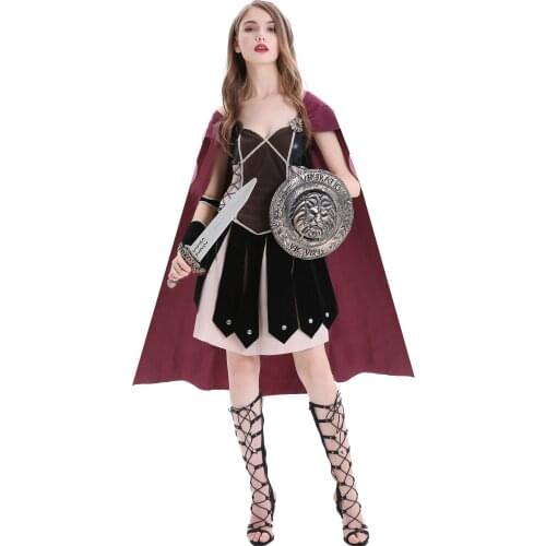 Halloween Medieval Roman Spartan Female Cosplay Warrior Greek Costume Performance Wear For Woman
