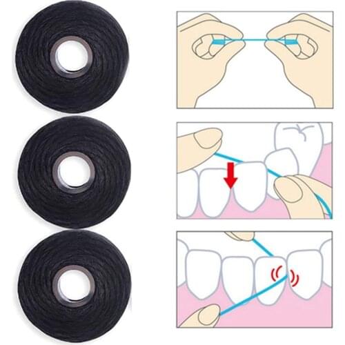 50M Bamboo Charcoal Dental Flosser Built-In Spool Wire Toothpick Flosser Dental Floss Replacement Core Mint Flavor 1Pcs