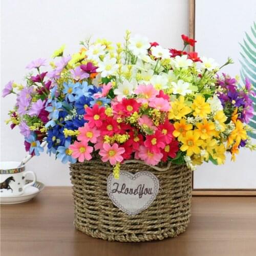 1 Bouquet Artificial Daisy Plastic Flower Wedding Party Decoration Accessories Home Wedding Arches Flower Wall Fake Flower Gift
