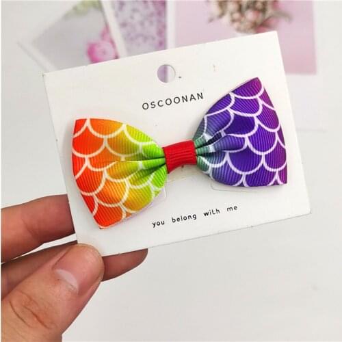 1 Piece Pretty Creativity Fish Scales Ties Bows Elastic Hair Bands For Baby Girls Hairpin Clips Scrunchy Kids Hair Accessories